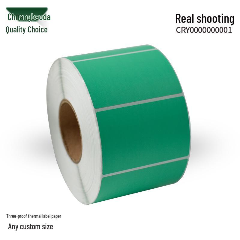 Three-Proof Thermal Label Paper - Red, Yellow, Pink, Green, Blue, Purple, Orange, Kraft, Gray Self-Adhesive