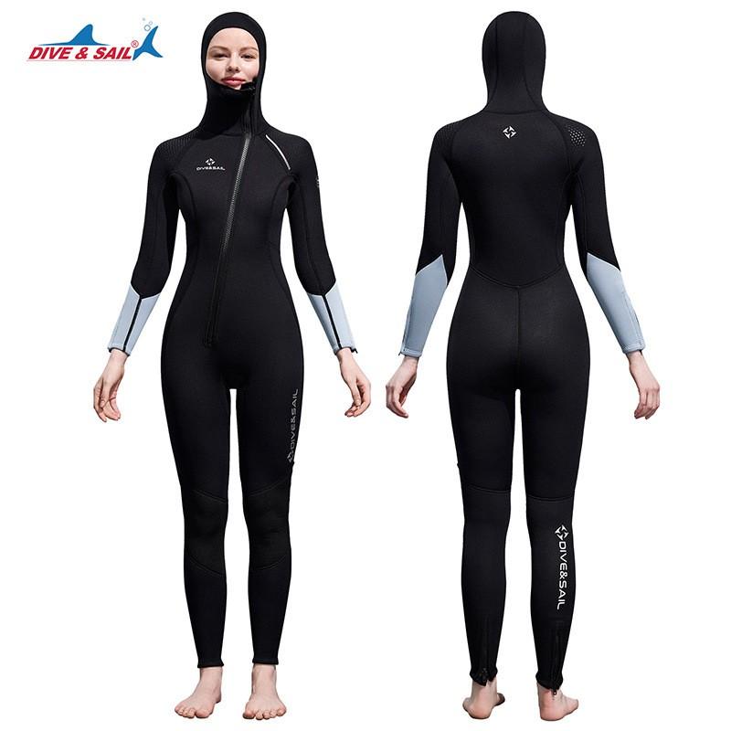 3mm Vollneoprenanzug Damen Mit Kapuze Langarm Design Thermischer Tauchanzug Schnorcheln Surfen Schwimmen