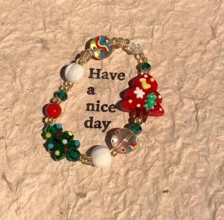 Bohemian Sweet  Beaded Bracelet for Women Girls Pink Color Imitation Jade Crystal Hand Jewelry Birthday Party Gifts