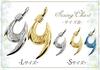 [Aloha Lokahi] Hawaiian Jewelry Necklace, Stainless Steel, Fish Hook, Heart, Scroll, Wave, Ocean, Surgical Stainless Steel, Yellow Gold, Reversible