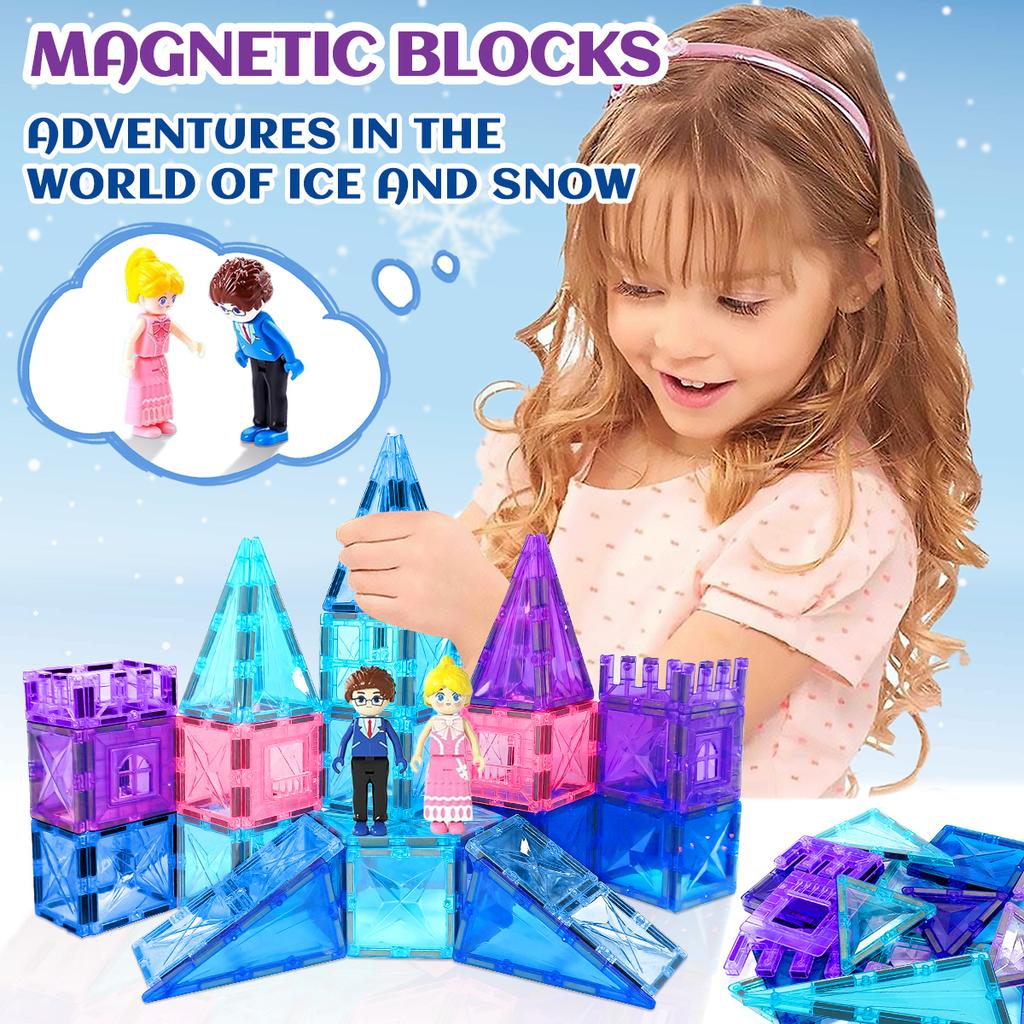 Frozen Toys for Girls Magnetic Tiles Princess Castle Building Blocks Toys Girls Toys Magnetic Blocks Birthday Gifts STEM Toys