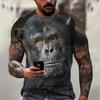 Summer New Men's T-shirt 3D Print Fun Gorilla Fashion Trend Street Comfortable Casual Top Round Neck Plus Size Short Sleeve
