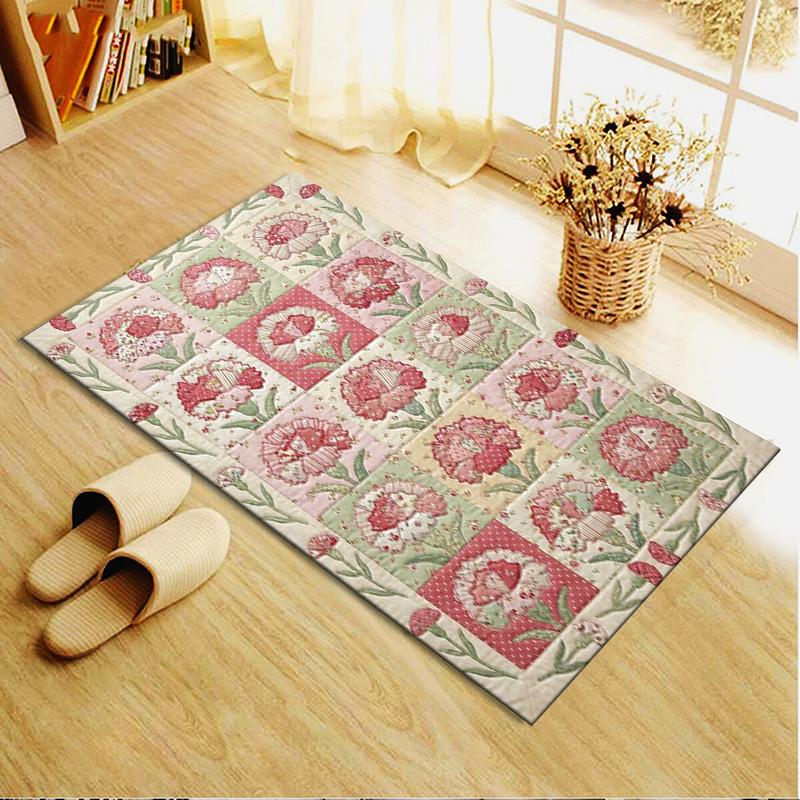 2025 New Coffee&Carnations Carpet Rug for Living Room Bedroom Home Sofa Decoration,Kids Play Non-slip Floor Mat11