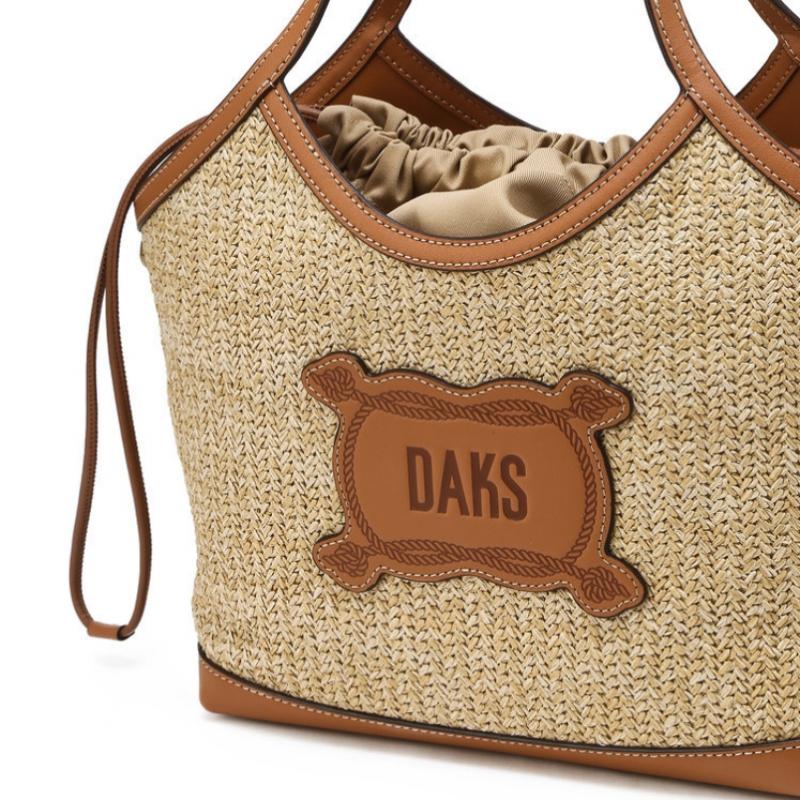 Daks Beige Logo Decoration Rafia Tote Bag Dcba5f141i2