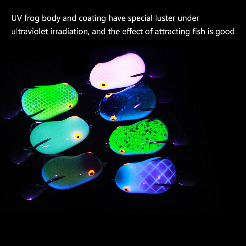 4cm 7.3g Topwater Wobblers Swimbait Mini Artificial Soft Frog Fishing Lure Spinner Bait Metal Sequin Double Hook Frog Bait