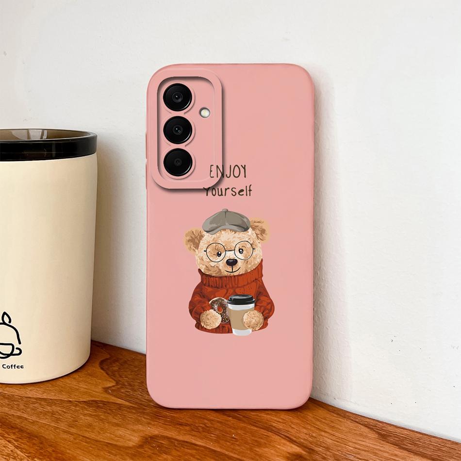 For Samsung Galaxy A37 A57 A17 A07 Phone Case Cute Astronaut Smooth Liquid Silicone Full Coverage Anti Drop Soft Durable Bumper