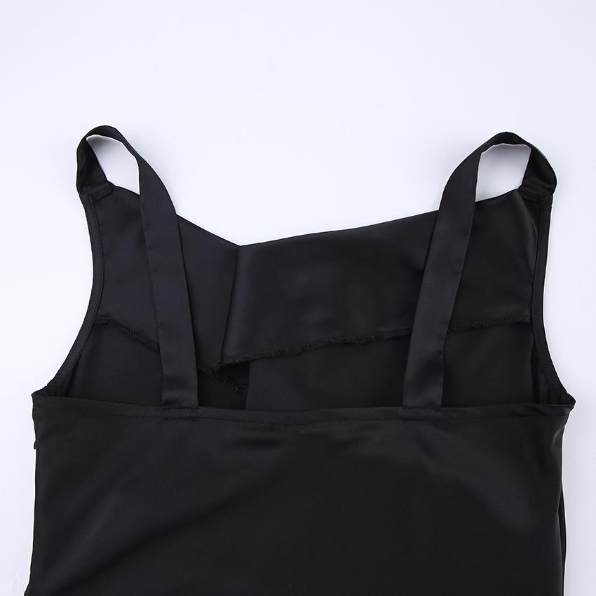 2024 Summer Ice Silk Little Black Dress - Elegant, Sexy Backless Long Skirt