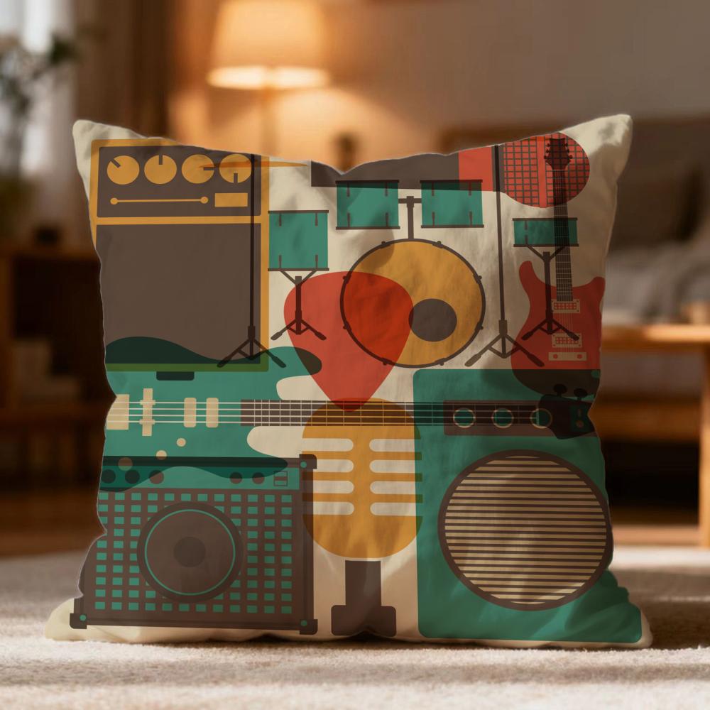Hot Retro Speaker Cushion Cover Soft Washable Pillow Case Multi-Scene for Couch Bed Travel Office Use