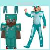 Costum Cosplay Jumpsuit Armură Steve Minecraft pentru Copii Băieți și Fete Perfect Pentru Halloween și Evenimente de Îmbrăcat