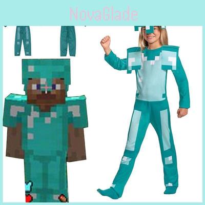 Minecraft Steve Zbroja Dziecięcy Kostium Cosplay Kombinezon Dla Chłopców i Dziewczynek Idealny na Halloween i Imprezy Kostiumowe