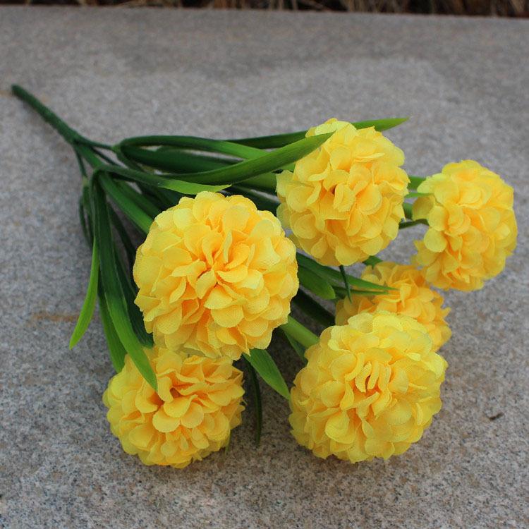1 Branch Faux Flower No-watering Fresh-keeping 7 Heads Indoor Outdoor Elegant Fake Hydrangea Flower Party Decor