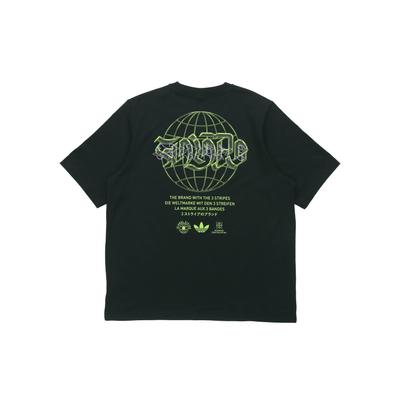 Originals Trefoil Back Earth Graffiti Print Short Sleeve T-Shirt Men Tops Black GK7223