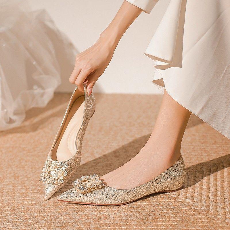 Premium comfortable versatile flat-soled single shoes women's 2025 spring and summer new French pointed women's single shoes without tiring feet