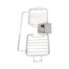 Faucet Storage Shelf Aluminum Plastic Two Containers with Towel Rod for Sponge Rag Kitchen Bathroom