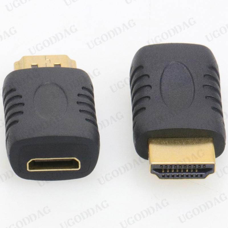 HDMI-compatible Male to Mini HDMI-compatible Female Full Converter for Computer HDTV Television Monitor Projector Gold Plated