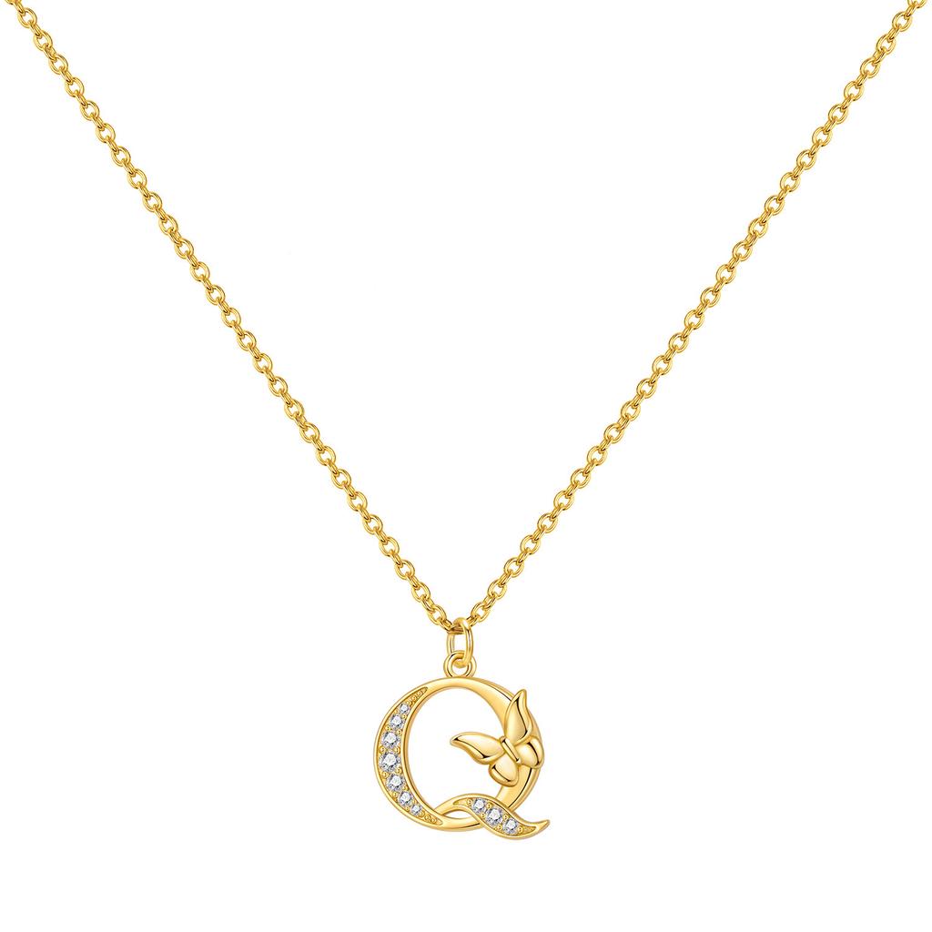 Orstarry 925 Silver Golden A-Z Lucky Letters Necklace Pendant Necklace for Women Birthday Gifts Fashion Fine Jewelry