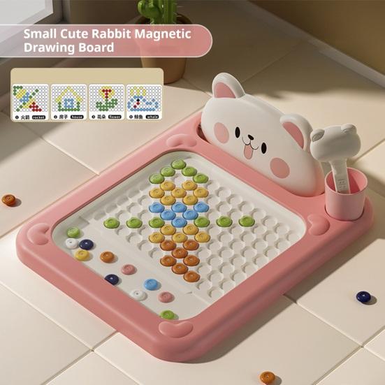 Tablă de Desen Magnetică cu Lovituri Design Urs Joc Interactiv cu Stilou cu Margele Model Schiță Tablă Portabilă Kit de Artă pentru Călătorii