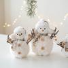 1pc Golden Plush Knitted Christmas Snowman Ornament Decoration Christmas Desktop Ambience Ornament Gift for Family and Friends