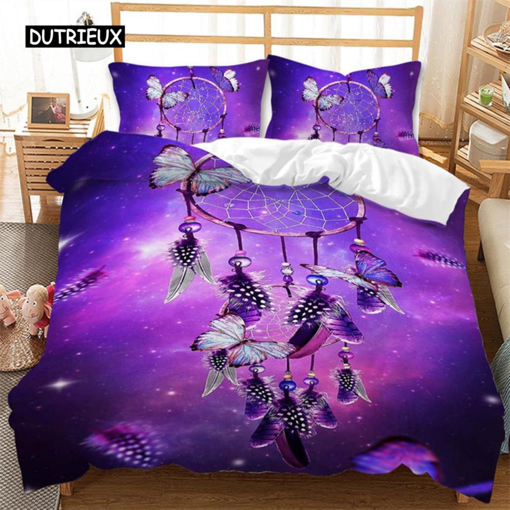 Dreamcatcher Duvet Cover Bohemia Mandala Floral Feather Bedding Set King Single For Kids Adult Microfiber Starry Sky Quilt Cover