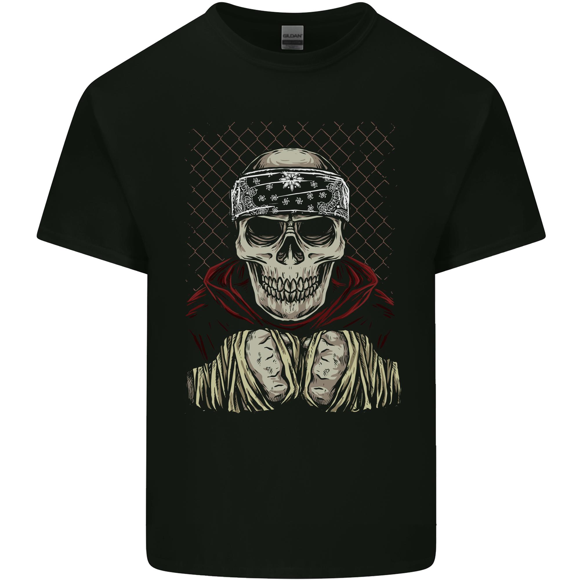Muay Thai Kickboxing Skull Fighter MMA Boxing Unisexs Light Cotton TShirt S
