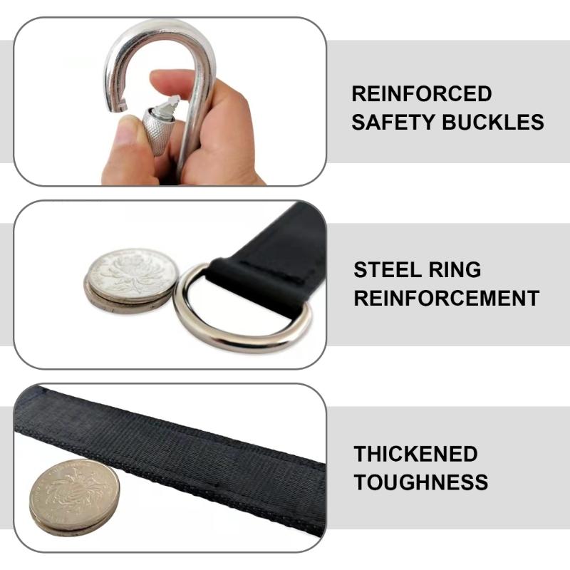 Baumschaukelgurt mit Sicherheitskarabinern zum Einhängen, Einfache Installation