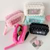 Soft Pencil Pouch Stylish Bowknot Decoration Roomy Interior Strong Zippers Closure Flexible for Students Professional