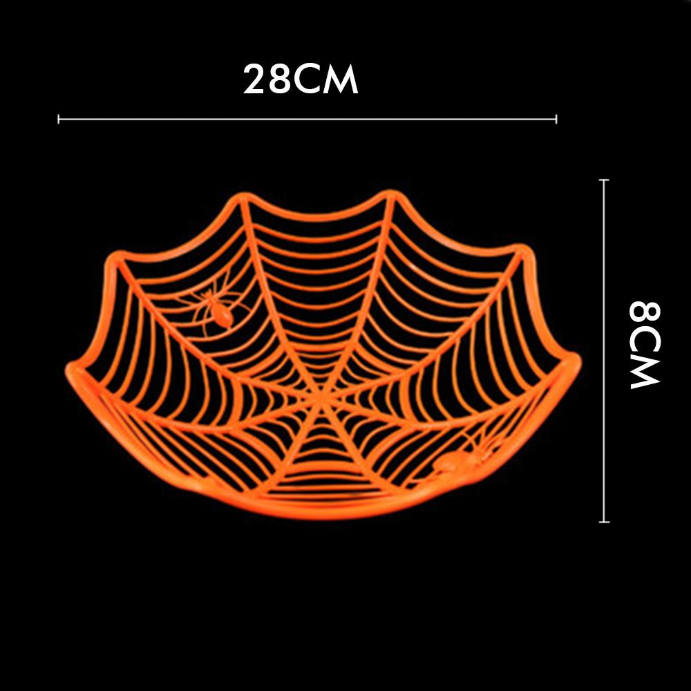 Halloween Black Orange Purple Web Bowl Fruit Plate Candy Biscuit Package Basket Bowl Trick or Treat Decoration for Halloween