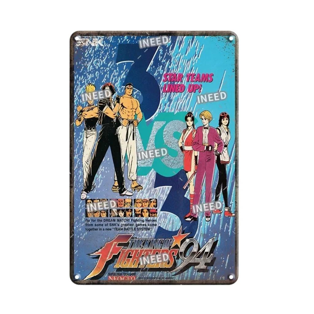 Vintage King Of Fighters Metal Tin Sign Classic KOF Game Poster Retro Gamer Room Decor Wall Art Plaques for Home Decor
