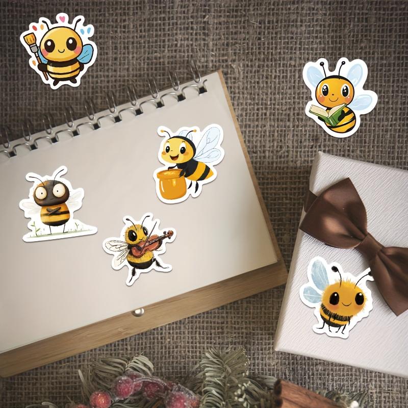500pcs Cute Cartoon Bee Roll Stickers | Creative Simple Animal Decorations for Back-to-School Season Gifts,Mobile Phone