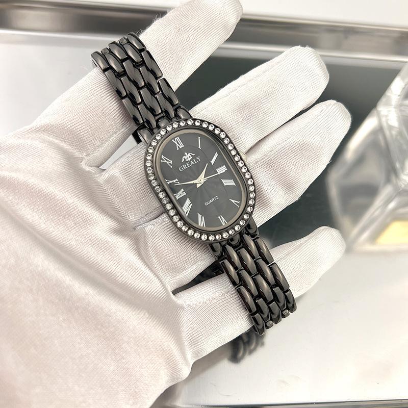 Men's Watch Oval Big Brand Diamond Women's Popular Quartz Watch