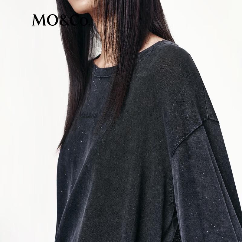 MO&Co. Lightweight Distressed Knit Sweater