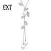 Exquisite Necklace Faux Pearl Tassel Leaves Pendant Beautiful Accessories Sweater Chain Jewelry Gift for Women