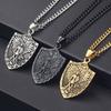 Fashion Gold Plated St Michael Necklace Stainless Steel Joseph Christopher Jewelry For Men Archangel Saint Michael Cross Pendant