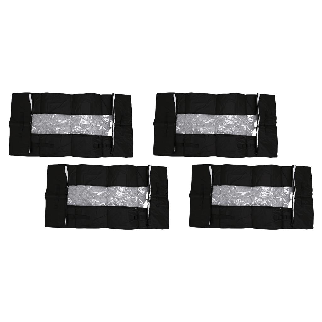 4PCS Under Bed Storage Box 90L Non Woven Foldable Underbed Storage Containers with Clear PVC Window for Clothes
