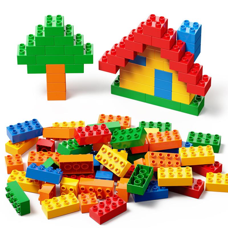 50 st/set Barns Kreativa Mångsidiga Klossar Stora Partiklar Byggklossar Tidig Utbildning Pusselleksaker För Barn Julklappar