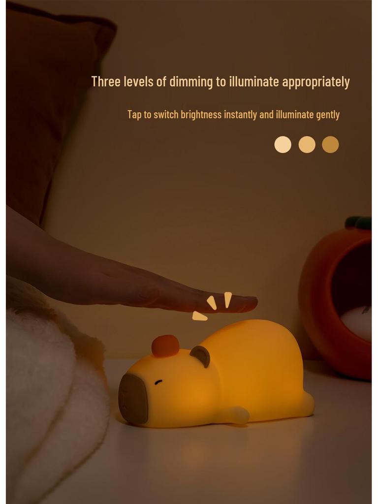Capybara Rechargeable Silicone Bedside Night Light Lamp