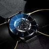 Business Leisure Watch, Transparent Hollow Non-Mechanical Men'S And Women'S Alloy Mesh Belt Calendar Watch