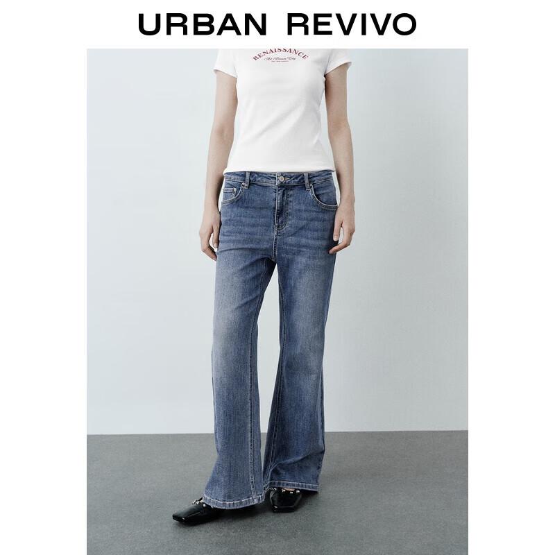 

UR 2025 Autumn Women s Whiskered Slim-Fit Flared Denim Jeans 27