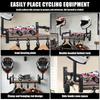 Helmet Holder Wooden Wall Mount Motorcycle Helmet Display Stand with 4 Clip and 2 Hook Multi-purpose Riding Suits Storage Rack