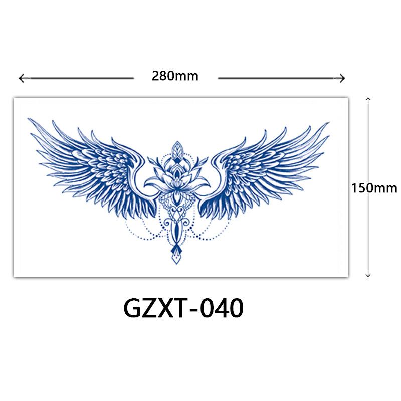 Травяная Цветочная Наклейка Тату на Грудь, Большая Наклейка на Грудь, Полупостоянная Наклейка Тату, Влагостойкое Тату 280*150mm
