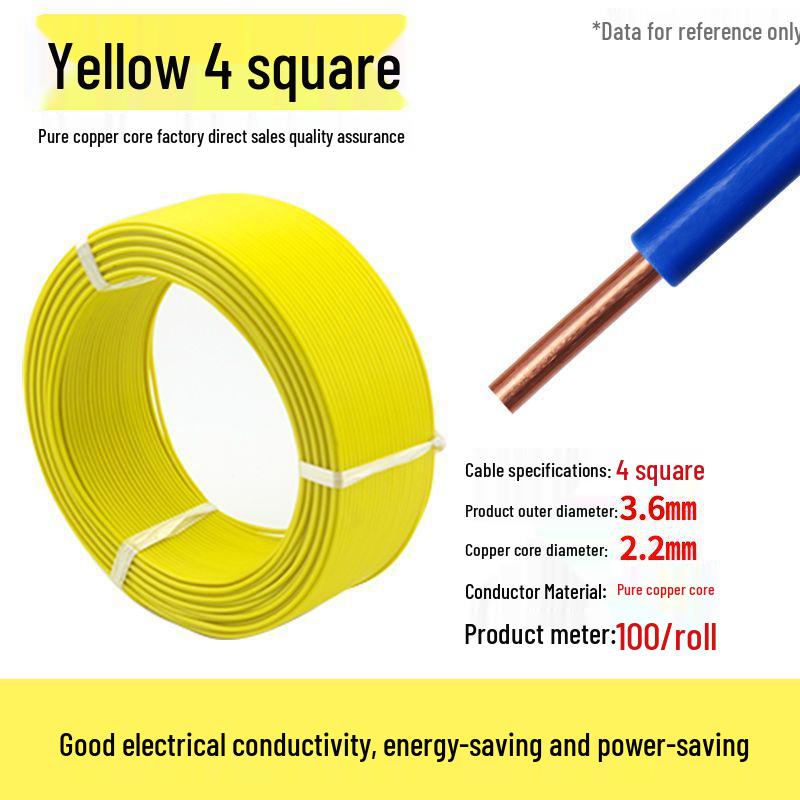 Pure Copper Single Core Electrical Wire, Flame Retardant, 0.5-2.5mm² for Home Decoration