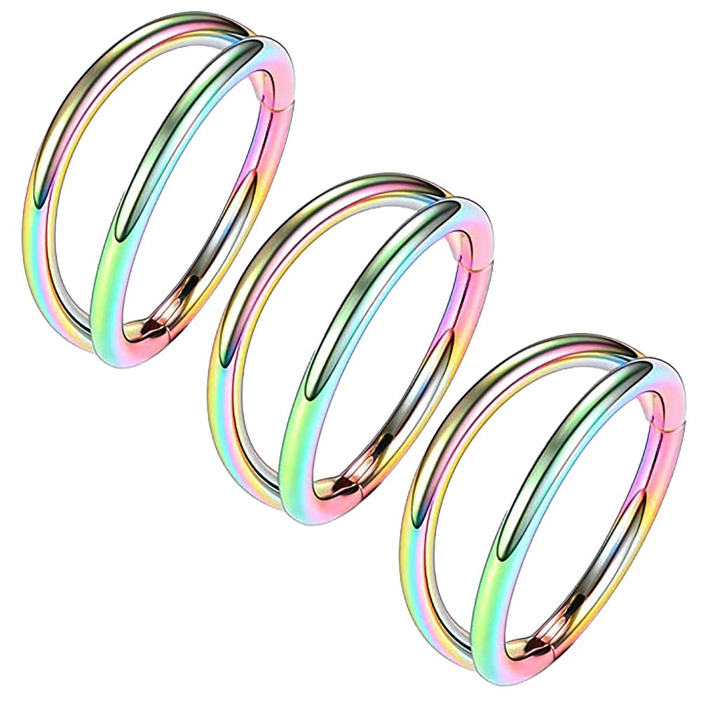 

1-3PCS Double Hoops Nose Ring Hoop Hinged Septum Hoop Piercing Hypoallergenic Conch Daith Helix Ring Hoops Rook Tragus Lip Ring 16G(1.2mm-Dia.12mm)