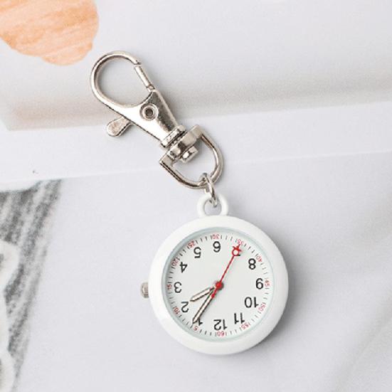Pocket Watch Waterproof Quartz Movement Ultra-quiet Large Screen with Lobster Clip Record Time Ultra-Light Battery-operated Unisex Keychain