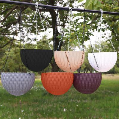 1 Set Blumentopf mit Schnellablauf, handgefertigt, stark tragend, für den Innenbereich, selbstabsorbierend, Blumenkorb mit Haken, Heimdekoration