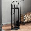 Vidaxl 5-Piece Fireplace Accessory Set, 23X15X66 Cm, Steel