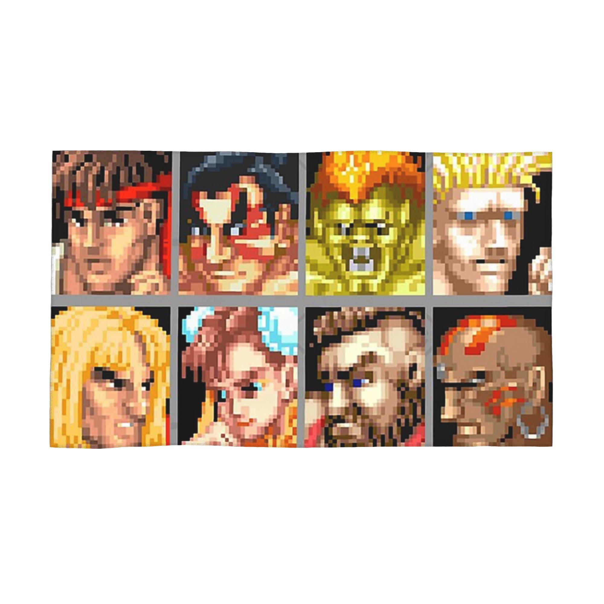 

Defeated Portraits Super Street Fighter Soft Face Towel Quick Dry Pool Bath Cotton Towels Breathable W30*H60(CM)