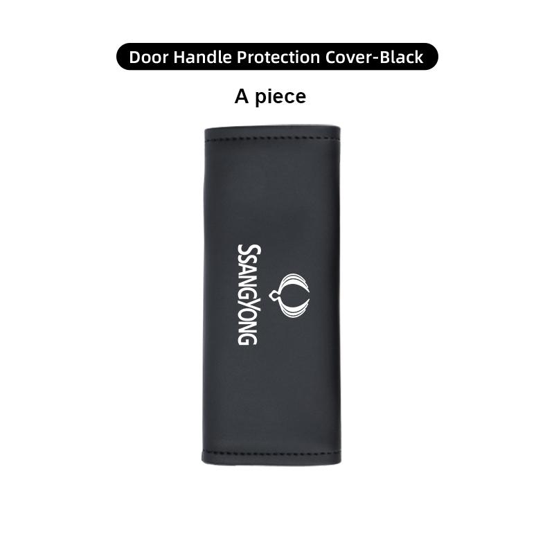 

2pcs Car Door Handle Leather Cover Protective Case Accessories For SsangYong Korando Rexton Kyron Rodius Tivoli Musso