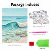 Frameless Pearl Painting DIY Kit Ocean Wave and Sea Stones 3D Sparkling Bead Canvas Relaxing Creative Craft for Art Lovers