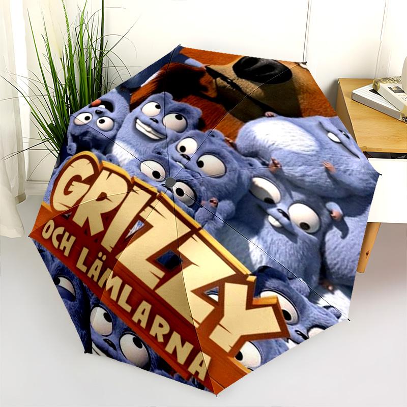 Grizzly Cubs Folding Umbrella Portable Durable Three Folds Travel Umbrella Light