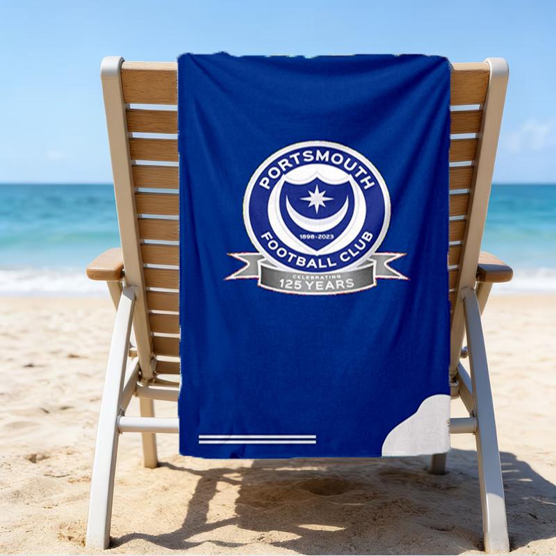 Ports-mouth Fc Anniversary Printed Beach Towel, Super Soft Microfiber, Perfect Gift Birthday, for Pool, Beach, Travel, for Family and Friends
